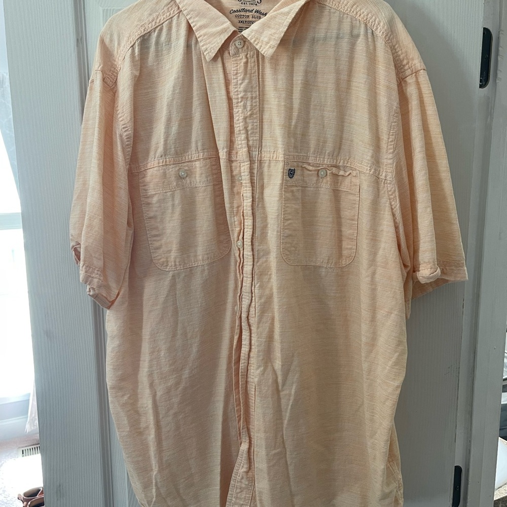Men's Peach Button-Up Shirt - Picture 2 of 4